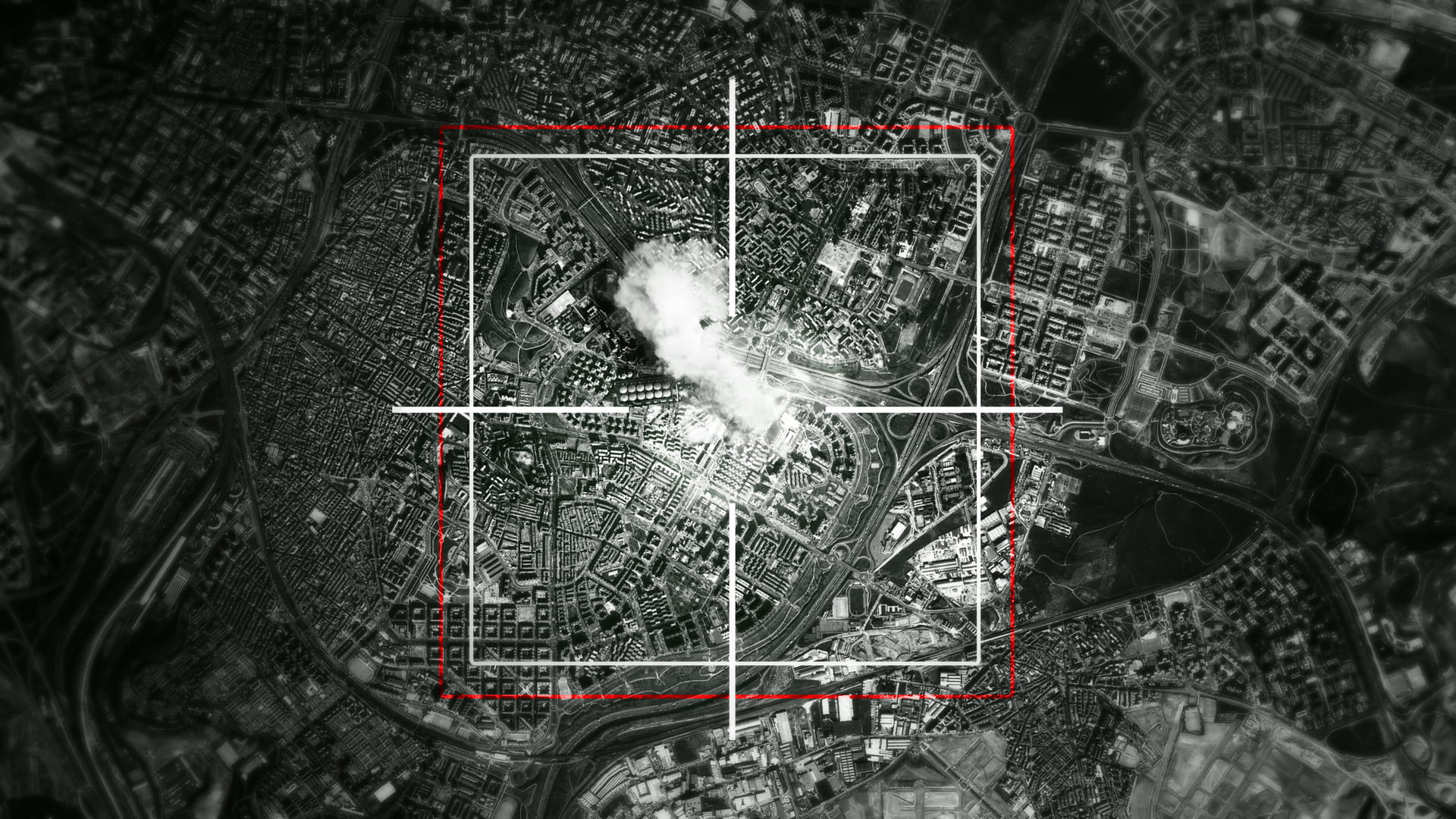 Satellite imagery of a missile strike