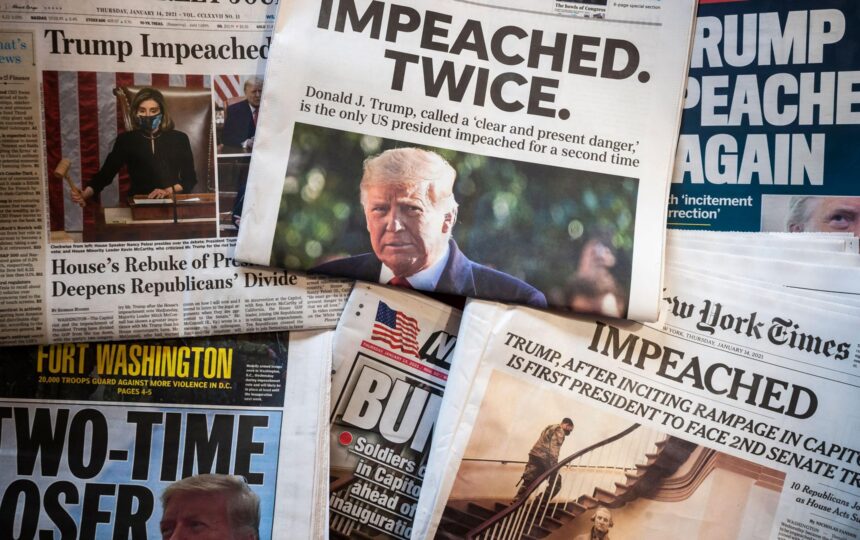 Impeachment newspaper headlines