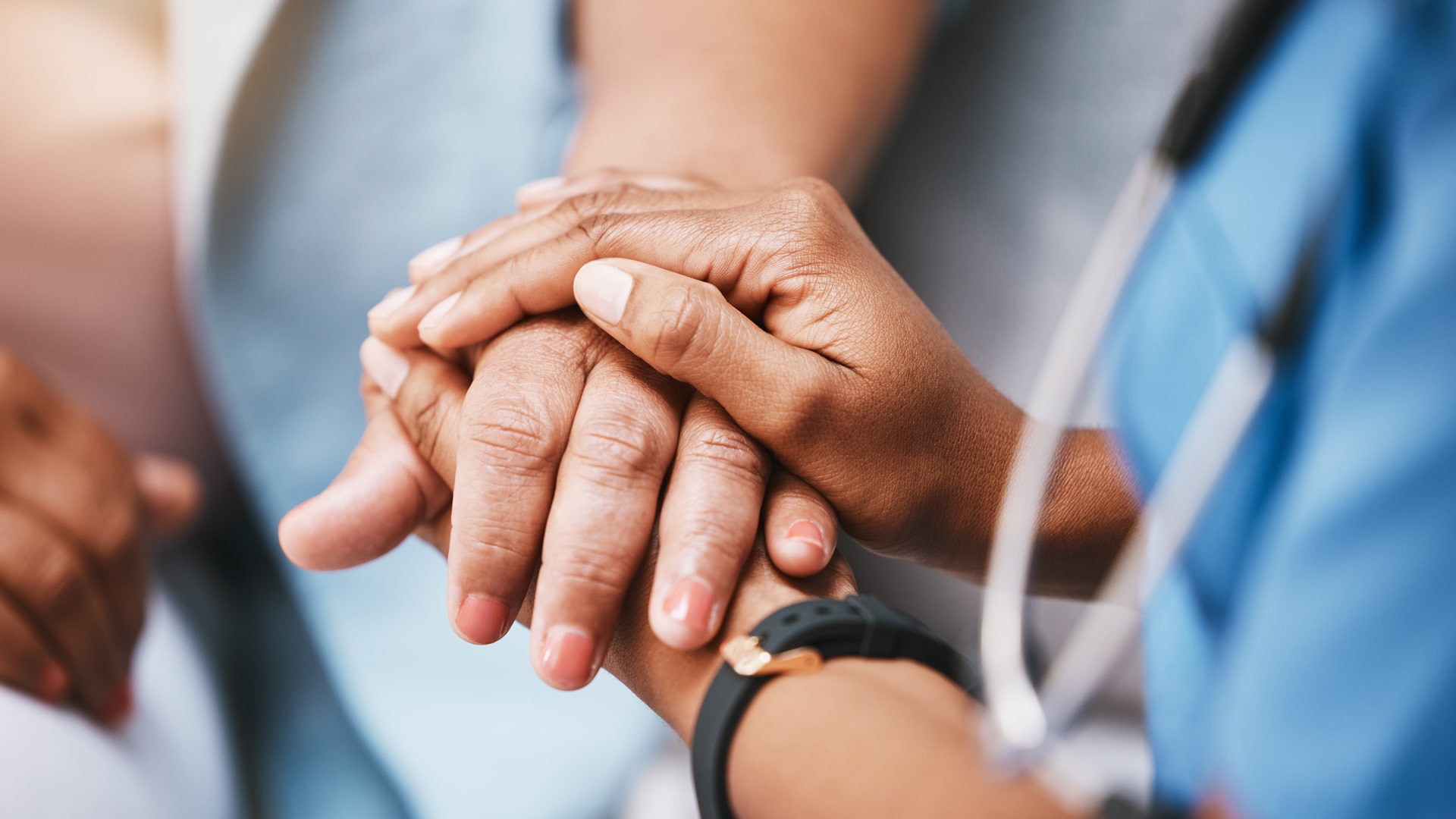 Doctor comforts patient
